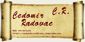Čedomir Radovac vizit kartica